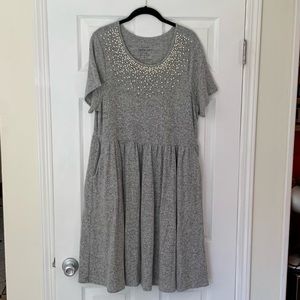 Torrid Grey Pearl Embellished A Line Midi Dress Size 2